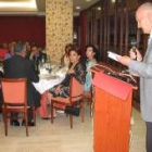 El nuevo presidente de la junta de fundadores durante la cena