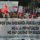 Imagen de la manifestación celebrada en León en el mes de junio contra la Ley de Calidad