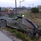 Estado en que quedó el vehículo que fue arrollado por un cercanías