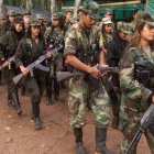Guerrilleros de las FARC en Colombia durante el proceso de desarme.