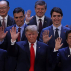 Macron, Trump, Abe, Sánchez, Trudeau, Jim Yong Kim, Ryder y Guterres en Buenos Aires. BALLESTEROS