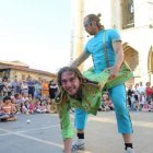 Alumnas de la Escuela de Danza de León en el espectáculo Mary Poppins, ayer en San Marcelo.