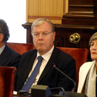 De izquierda a derecha Fernando Salguero, Antonio Silván y Ana Franco, en un pleno del Ayuntamiento. DL