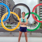 María Pía Fernández delante de los aros olímpicos. DL