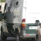 Rafael Pérez Escolar, a su llegada a la cárcel de Alcalá-Meco en un furgón de la Guardia Civil