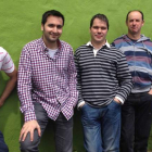 La banda asturiana Adrián Carrio Quintet, que actúa mañana sábado en Cerezales, al completo.