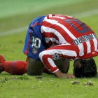El Kun Agüero se lamenta de una ocasión fallada.