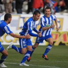 Acorán evitó que los nervios se apoderasen de El Toralín al marcar el tanto del empate sólo siete minutos después de que el rival se hubiese adelantado en el marcador. La alegría del canario era evidente.