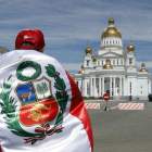 Un aficionado peruano en Rusia.