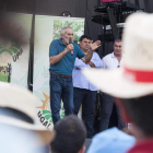El secretario general de Ugal-Upa, Matías Llorente, durante la celebración de la 34 Fiesta Campesina del sindicato agrario Ugal-Upa.