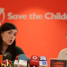 Ana Sastre y Laura Pérez, de Save the Children, en la presentación de la campaña.
