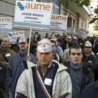 Imagen de la concentración que tuvo lugar ayer junto al Ministerio de Defensa