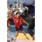 Juanín García, en un lance del partido frente a Alemania en Atenas