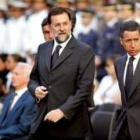 El presidente del PP, Mariano Rajoy, y el portavoz de su partido en el Congreso, Eduardo Zaplana