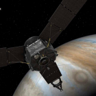 Recreación de un satélite orbitando Júpiter. NASA