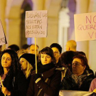 Manifestación contra la violencia contra las mujeres celebrada esta tarde en León