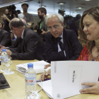 Pilar del Olmo, ayer, al inicio de la reunión del Consejo de Política Fiscal celebrada en Madrid.