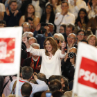 Susana Díaz, durante el gran acto político que tuvo lugar ayer en Madrid. JAVIER LIZÓN