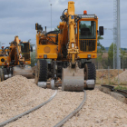Obras de integración del ferrocarril de Feve en el barrio de La Asunción, a principios de este mes de agosto.