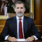 Imagen del mensaje televisado del Rey Felipe VI el 3 de octubre.