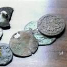 Vista de unas monedas que han sido recuperadas