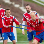 Robben, en un entrenamiento del Bayern en Doha.
