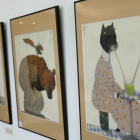 Ilustraciones de Wolf Erlbruch, en una exposición sobre libro infantil, en Barcelona.