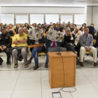 Los acusados del caso Emarsa, en el arranque del juicio, este martes en València. /