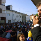 El sindicalista Manuel López, en las protestas mineras de 2001 en Bembibre.