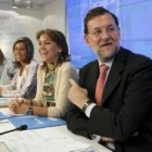 Soraya Sáenz de Santamaría, Ana Mato, María Dolores de Cospedal y Mariano Rajoy