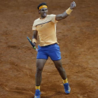 Nadal celebra con rabia su victoria frente al estadounidense Querrey, que lo sitúa en cuartos