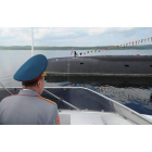 Imagen de archivo del submarino accidentado en un acto con presencia del presidente Putin. NOVOSTI