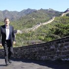 El presidente del Gobierno español, Mariano Rajoy, durante su visita a la Gran Muralla.