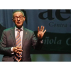 Serafín de Abajo Olea, durante la gala celebrada el año pasado en el Auditorio Ciudad de León. RAMIRO