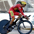 El ciclista Alberto Contador, del equipo Tinkoff-Saxo, en la salida de la etapa final de la Vualta a España 2014