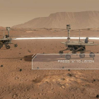 Captura del escenario de Marte con los rovers Spirit y Opportunity. DL