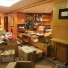 Interior de la antigua sede de la Cámara de Comercio, en un momento de su traslado al nuevo edificio