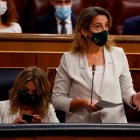 La ministra Ribera ayer, en el Congreso de los Diputados. JUAN CARLOS HIDALGO