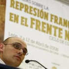 El profesor de la Universidad de León Javier Rodríguez, durante su intervención en las jornadas