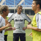 Mourinho dirigió la sesión preparatoria del Madrid, club al que dice no dejará en la estacada.