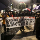 Protesta de pensionistas en la plaza de Sant Jaume de Barcelona.