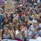 Manifestación de estudiantes contra la LOMCE en Barcelona, el pasado 26 de octubre.