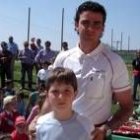 El profesional leonés Jorge García en el campo de Azadinos