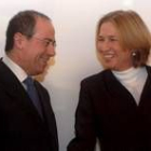 Livni y Shalom, durante la ceremonia de traspaso de responsabilidades