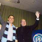 Maíllo y Herrera, ayer, en el mitin central del PP en Zamora.