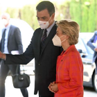 Pedro Sánchez y Ursula von der Leyen en junio, durante la visita a España de la presidenta de la Comisión Europea. FERNANDO VILLAR