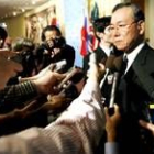 El surcoreano Ban atiende a los medios tras conocerse su nombramiento