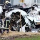Los bomberos registran el aparato siniestrado en Luxemburgo