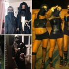 Fotos colgadas en twitter de persoans disfrazadas de miembros del Estado Islámico.