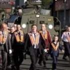 El desfile de la Orden de Organe fue escoltado por las fuerzas de seguridad británicas